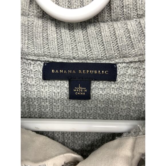 Banana Republic Mens 100% Cotton Mock-Neck Sweater Size L - Picture 3 of 7